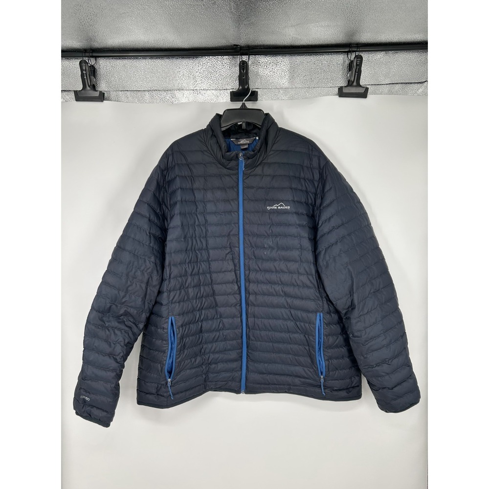 Eddie Bauer Microlight EB650 650 Down Jacket Mens 2XL Navy Blue Puffer Insulated